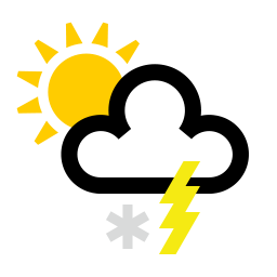 Neige en faible quantité et orages